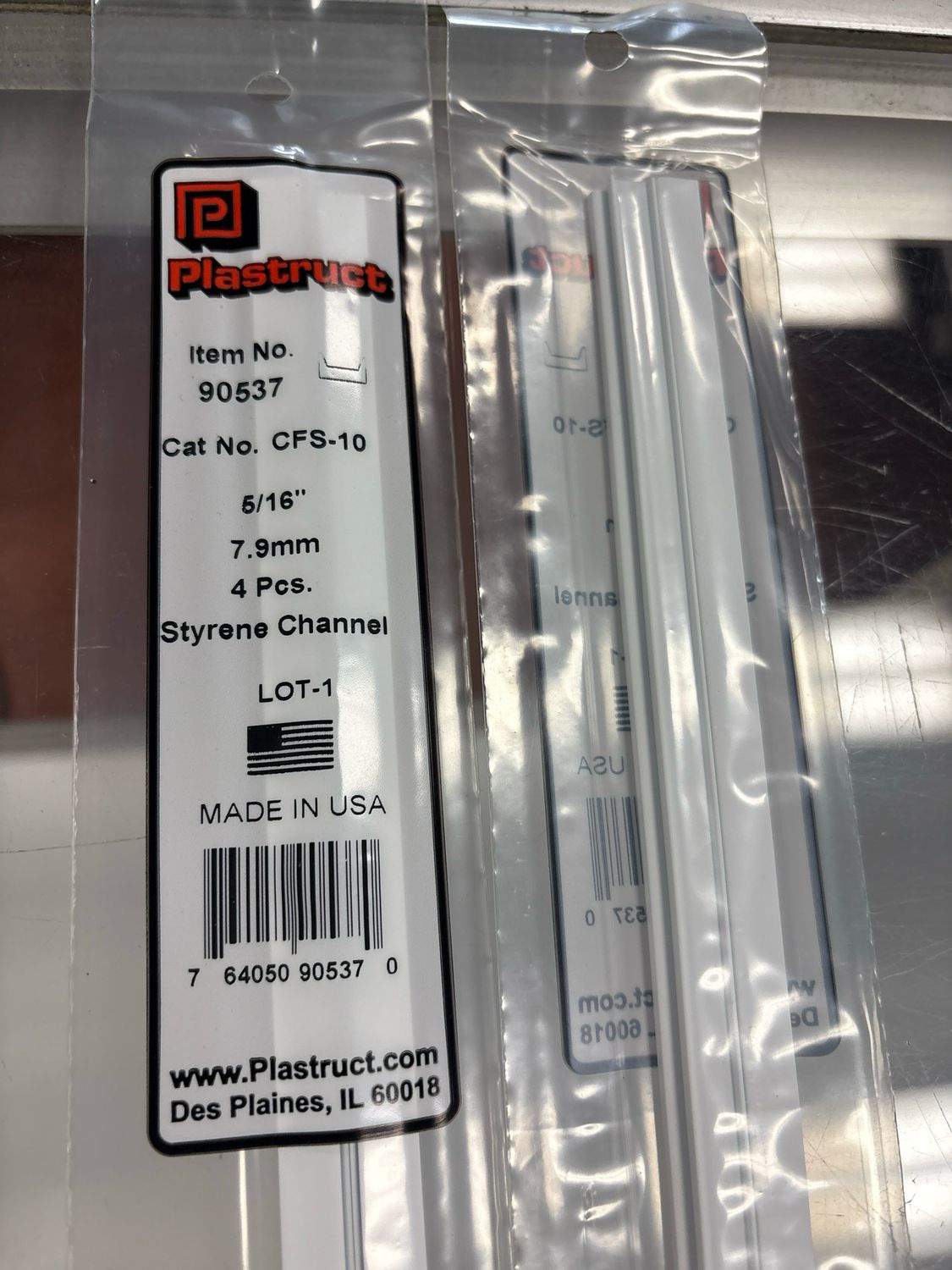 Plastruct 5/16” Styrene Channel CFS-10