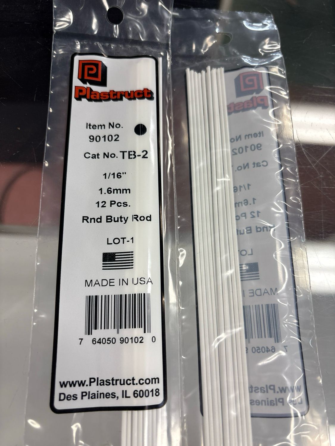 Plastruct 1/16” Rnd Buty Rod TB-2