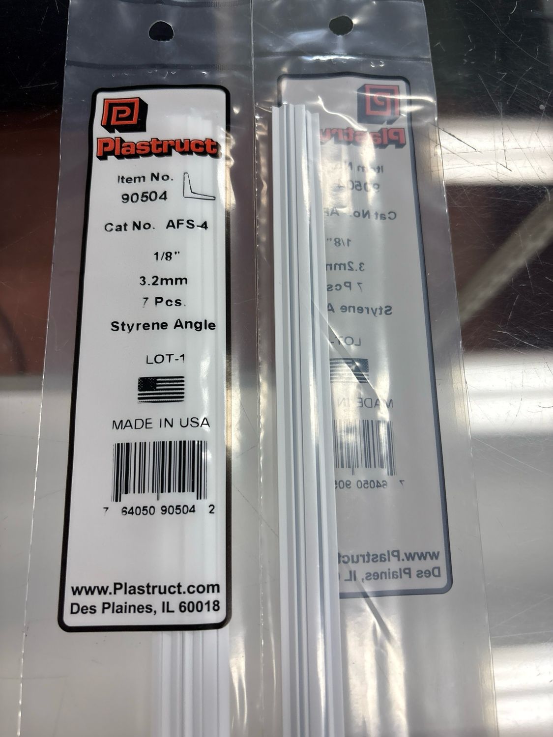Plastruct 1/8” Styrene Angle AFS-4