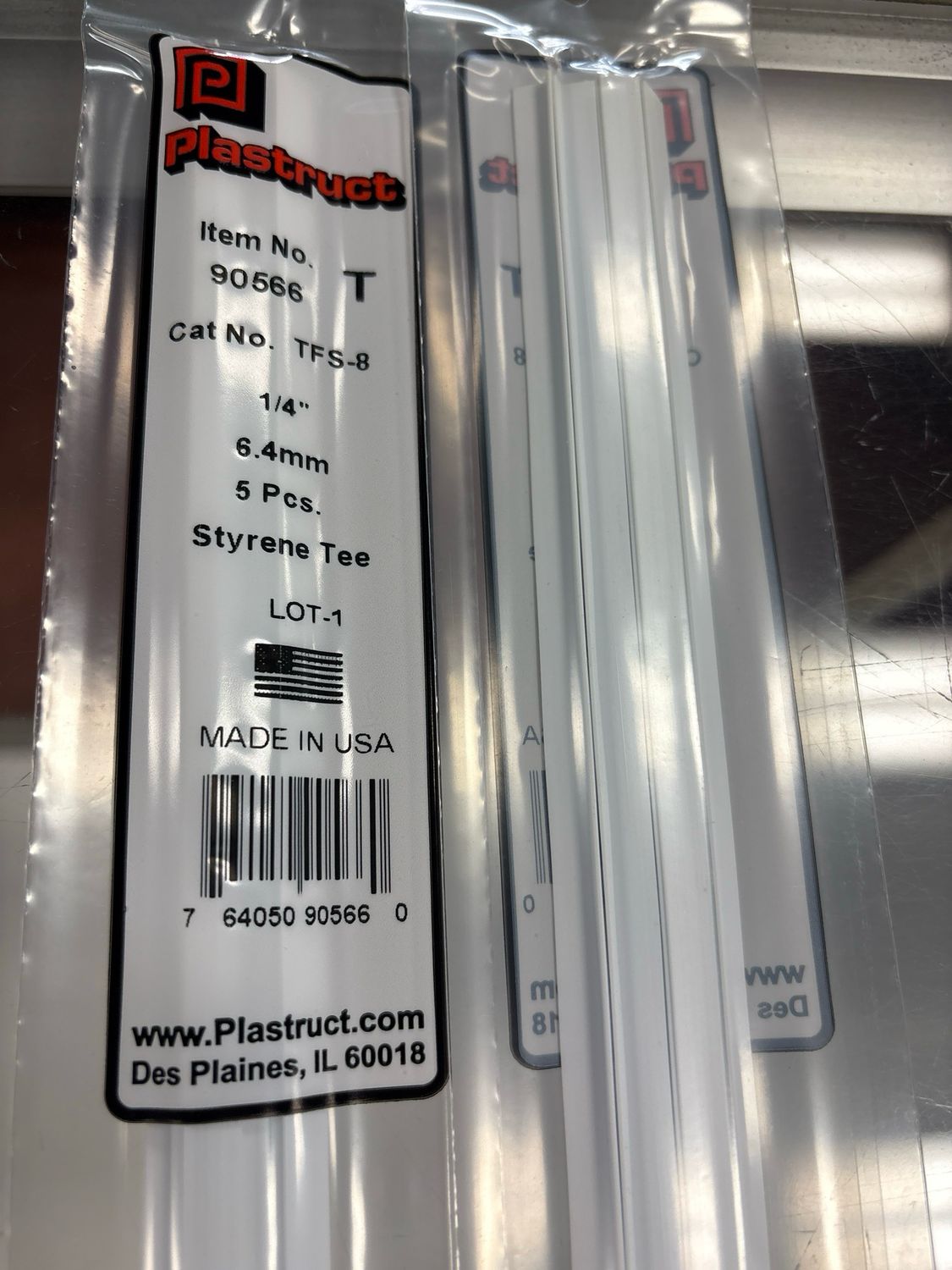 Plastruct 1/4” Styrene Tee TFS-8