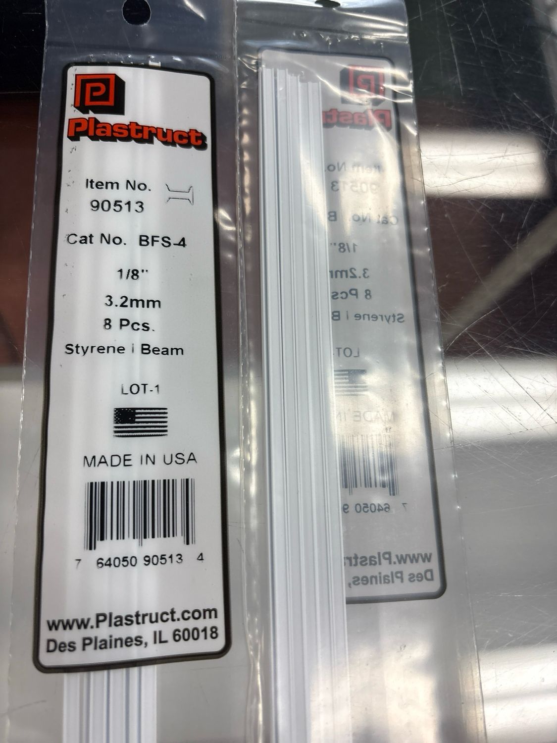 Plastruct 1/8” Styrene I Beam BFS-4