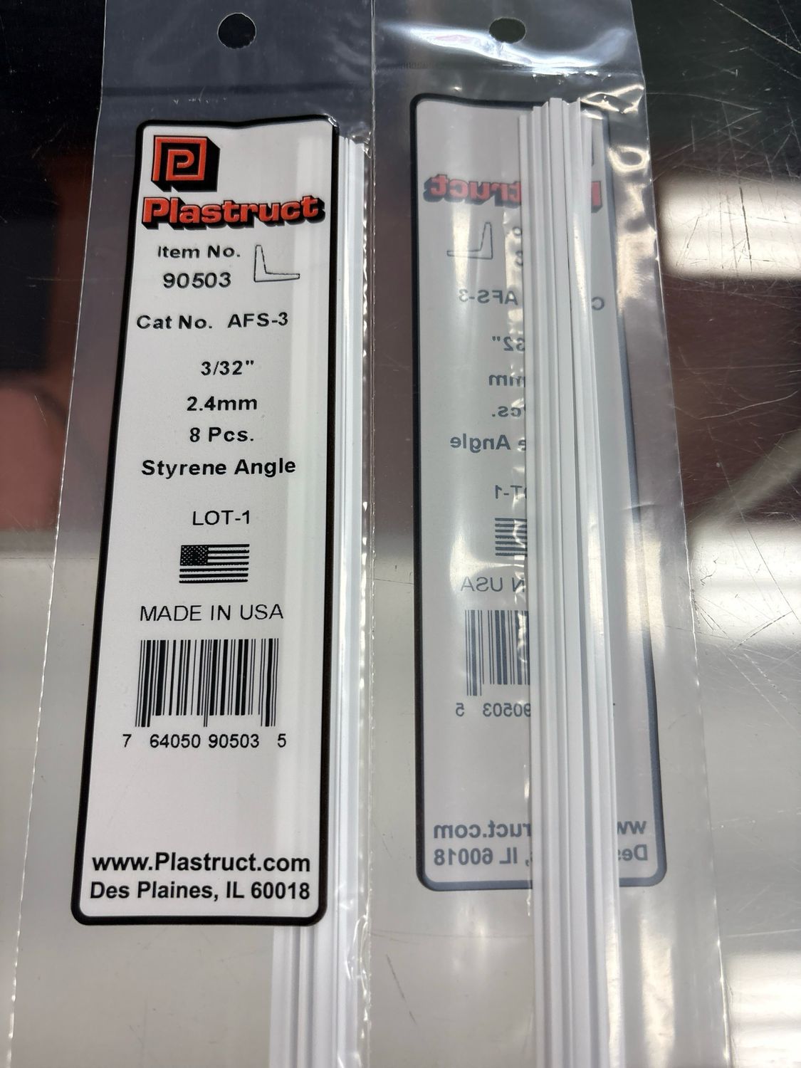 Plastruct 3/32” Styrene Angle AFS-3