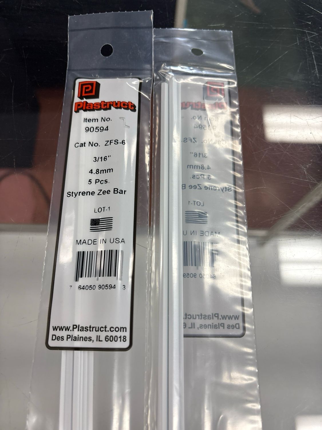 Plastruct 3/16” Styrene Zee Bar ZFS-6