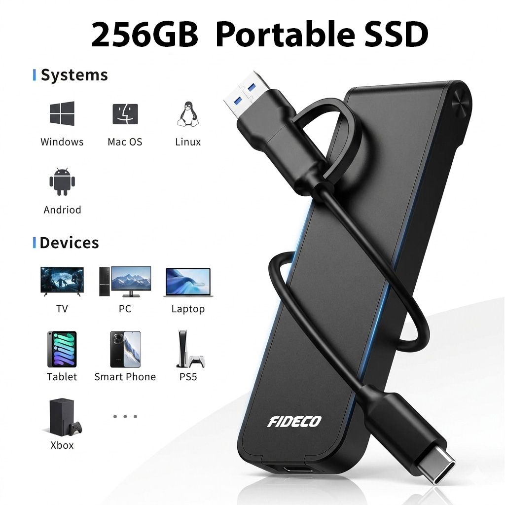 256GB Portable External SSD