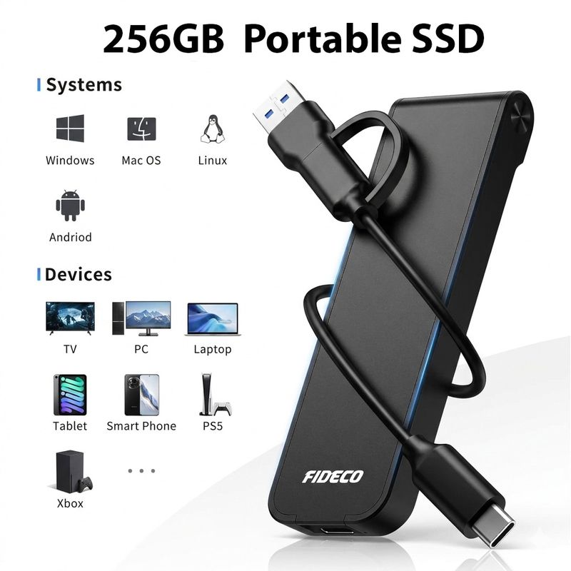 256GB Portable External SSD