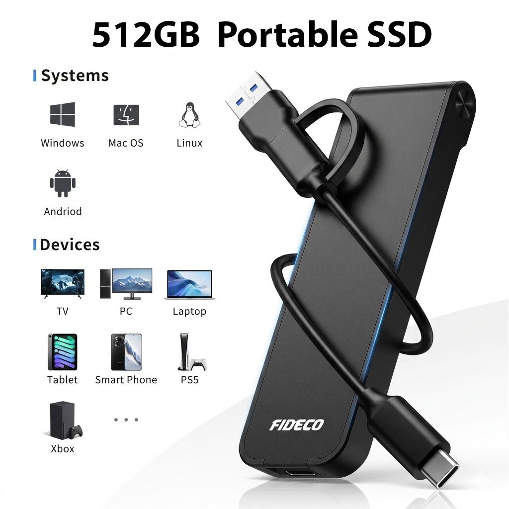 512GB Portable External SSD