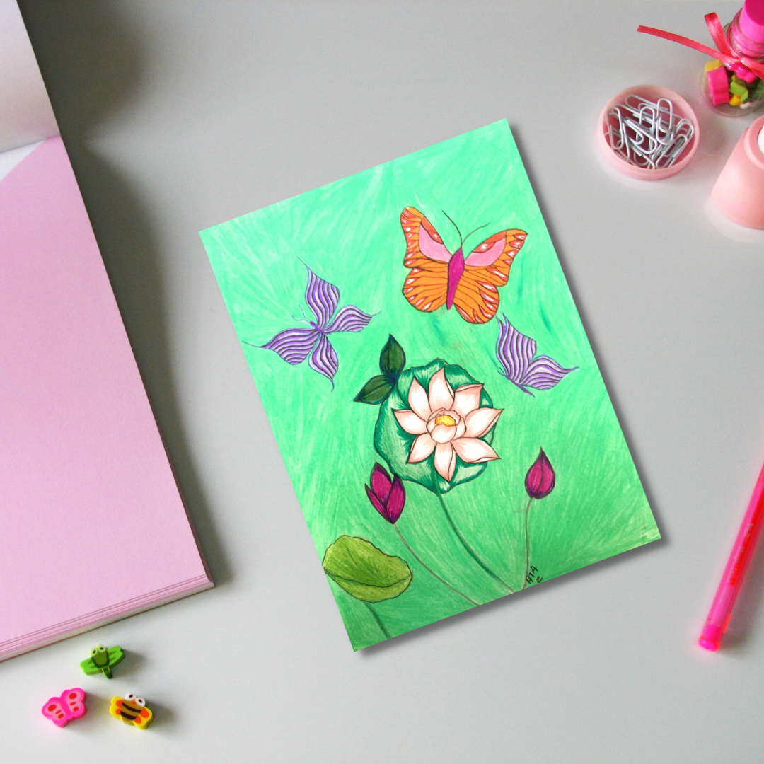 Rose Lotus Blooming | Art Print | Glossy Finish | Artsy Print | Greeting Card Paper | Print