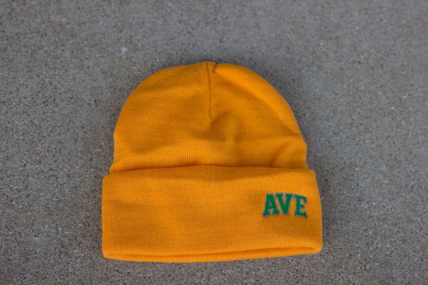 Gold Tall AVE beanie