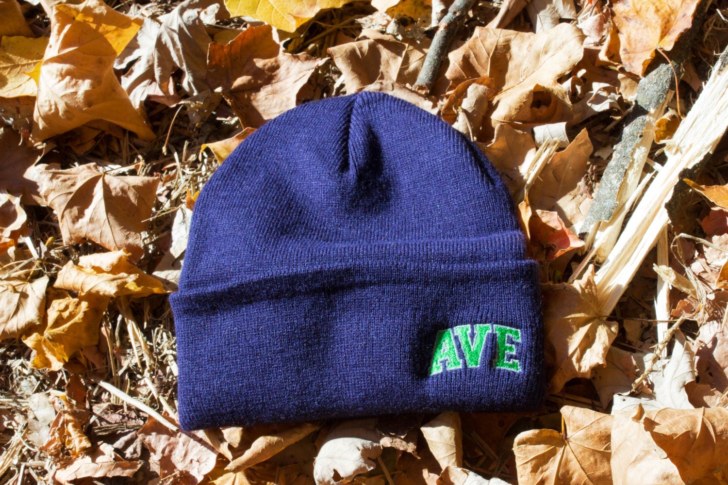 Navy Tall AVE beanie