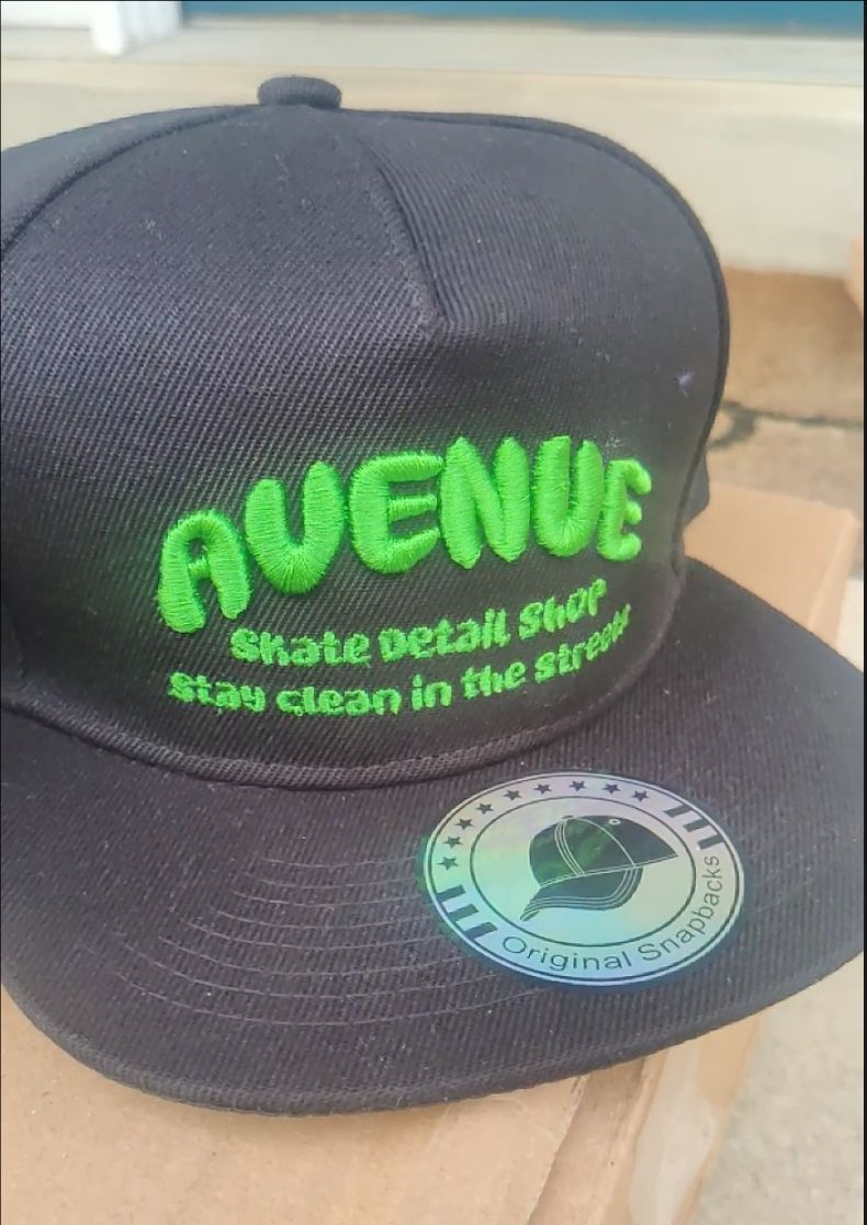 Avenue Skate Detail Shop Hat Black/Lime Green