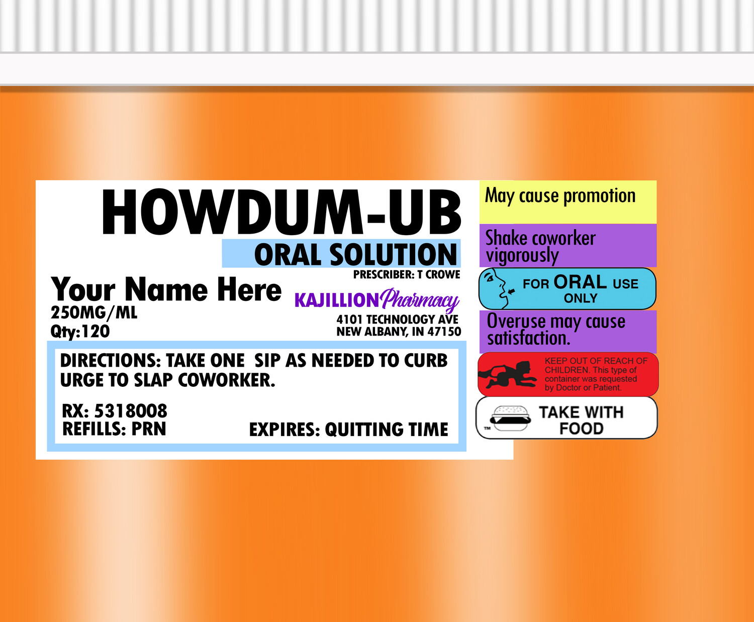 Pill Bottle Custom Tumbler