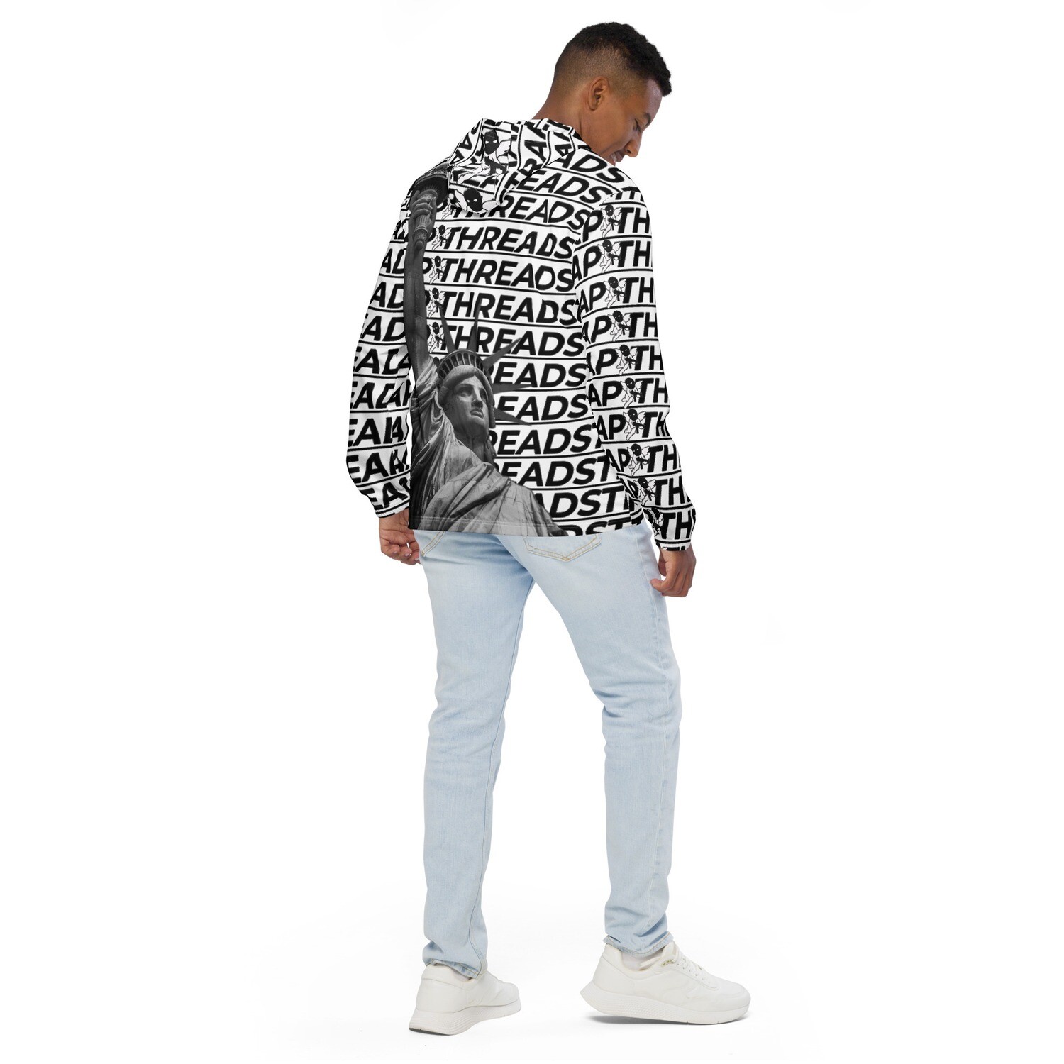 Men&#39;s TRAP THREADS statue of liberty windbreaker