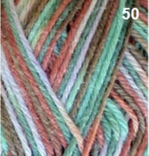 Windsor Print 8ply, Colour: Brown Green Purple 50