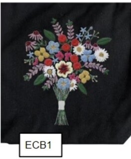 Handwork Bags, Design: Black with bouquet