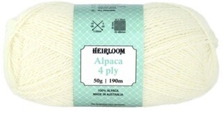 Heirloom Alpaca 4ply, Colour: Natural Cream 6988