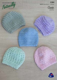 8ply Pattern child hat, booties, Design: K384