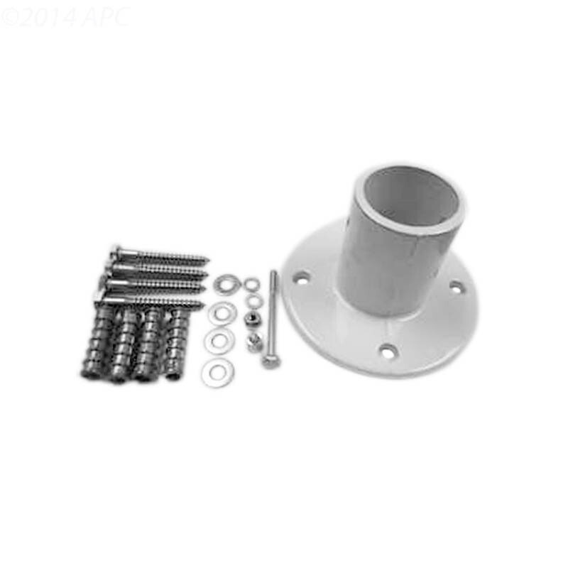 1.9" SLIDE FLANGE WHITE ALUMINUM w/ Mounting Hardware