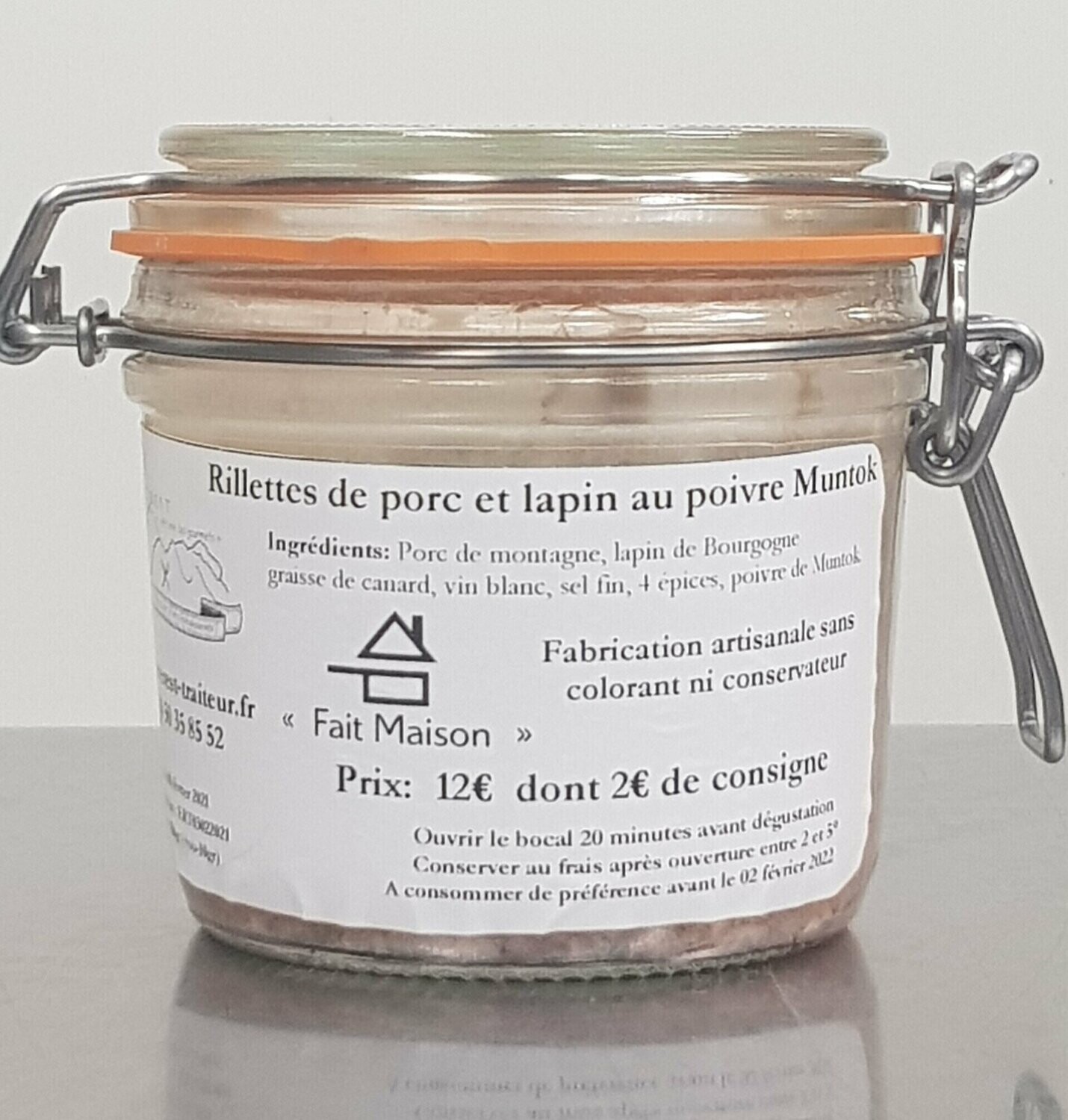 Rillette de porc et lapin au poivre de Muntok