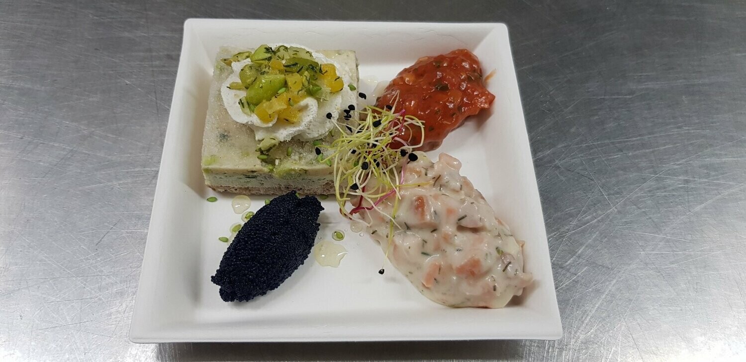 Fantaisie de la mer et salpicon de saumon fumé à l'aneth