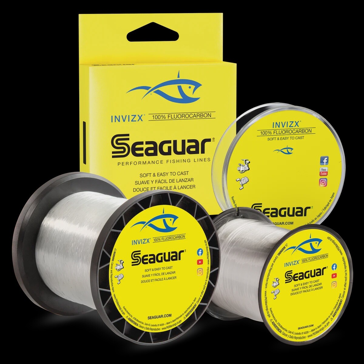 Seaguar Invizx Fluorocarbon Test Fishing Line, 200 Yds, 25 Lb