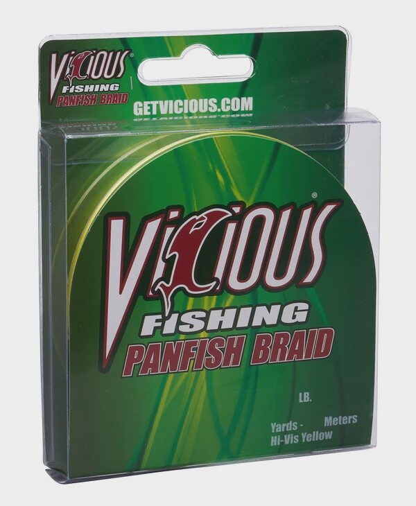 Vicious Panfish Braid Hi-Vis Yellow - 300 Yards, Size: 5LB