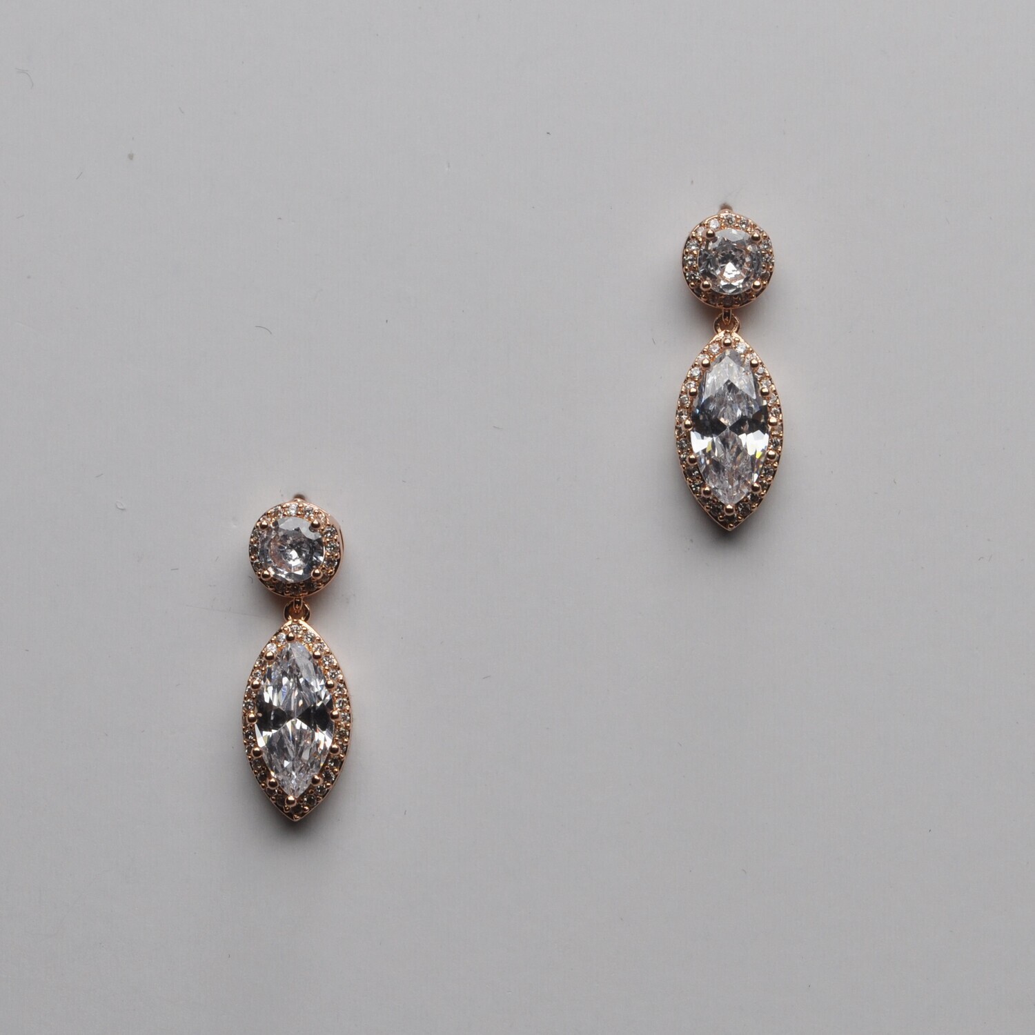 CR10721E1RG CZ/RG RND &amp; MRQUS DNGL EAR