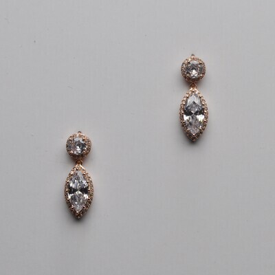 CR10721E1RG CZ/RG RND &amp; MRQUS DNGL EAR