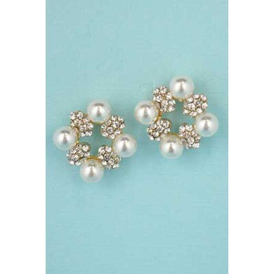 SI1603E39G1 PRL/CLR G FOUR PEARLS 0.8&quot; ER