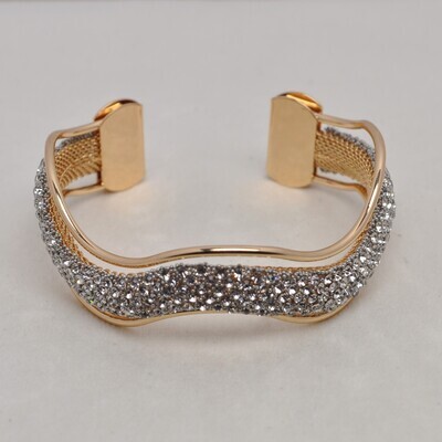 LB0169B1G CL/G SWIRL CUFF BANGLE