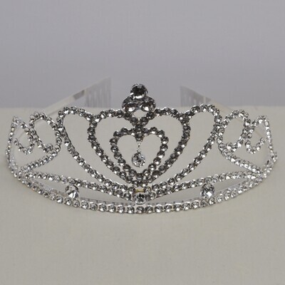 J60772T1S CLR/S 2.4&quot; HEART TIARA
