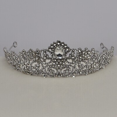 HJ2895T1S CLR/S  SWRLY STNS CNTR OVAL TIARA