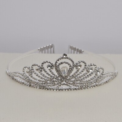 EN1577T1S CLR/S TEARDROP TIARA