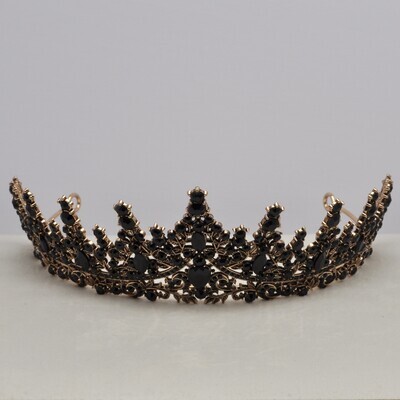 HJ3151T2G JET/G BAROQUE QUEEN TIARA