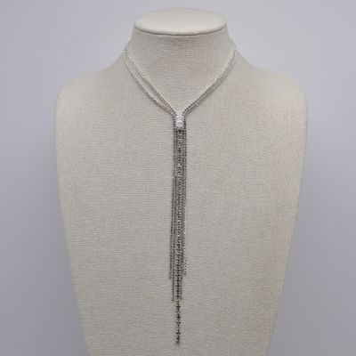 J18291N1S CZ/S BAGUET STN TASSL NECK