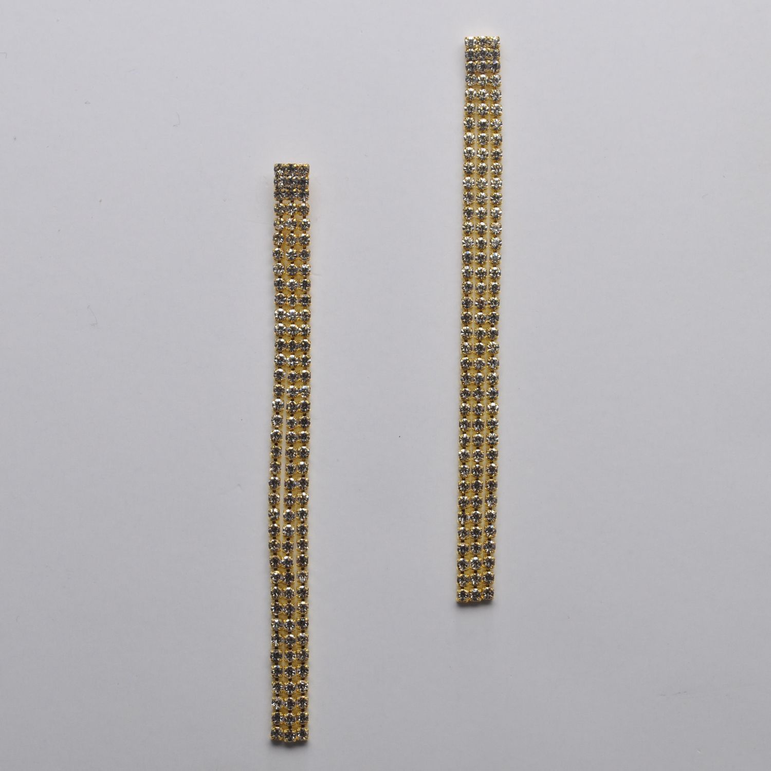 EN5569E1G CLR/G 3 LINE LONG TASSL EAR