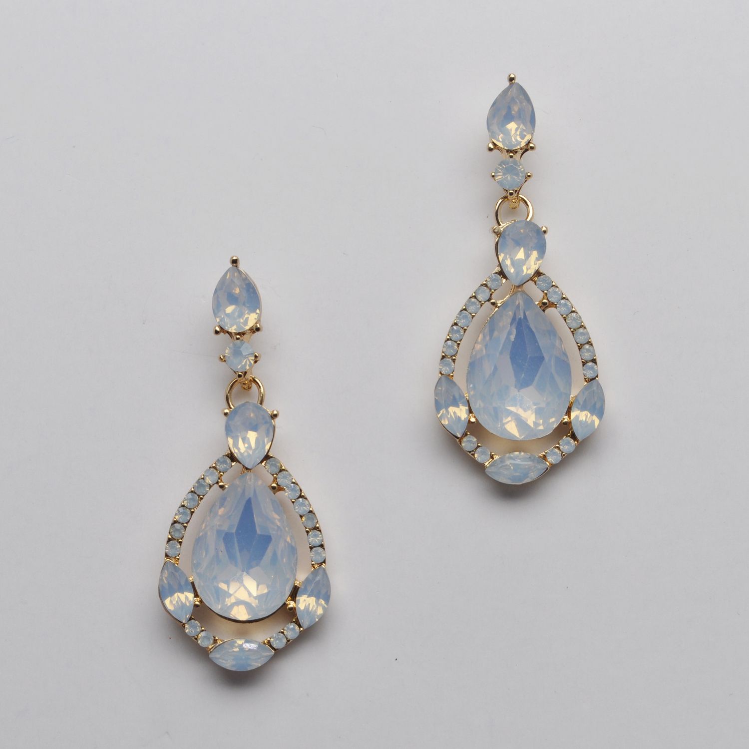 JU1815E74G  WT OPAL SMALL TRDRP WITH LRGE TRDROP DANGLE ER