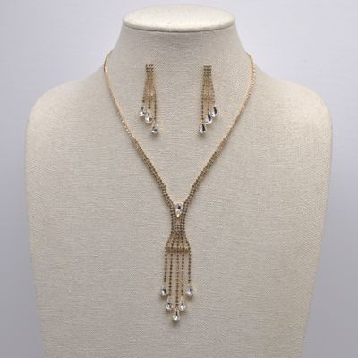 J18596S1G CLR/G TRDP DNGLS NECK SET