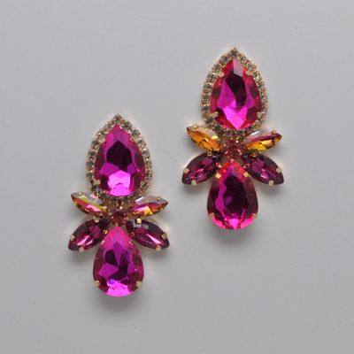 CN02104E27G   FUSHA/G  LARGE TRDROP CLUSTER BEAD TRDRP  DNGL ER