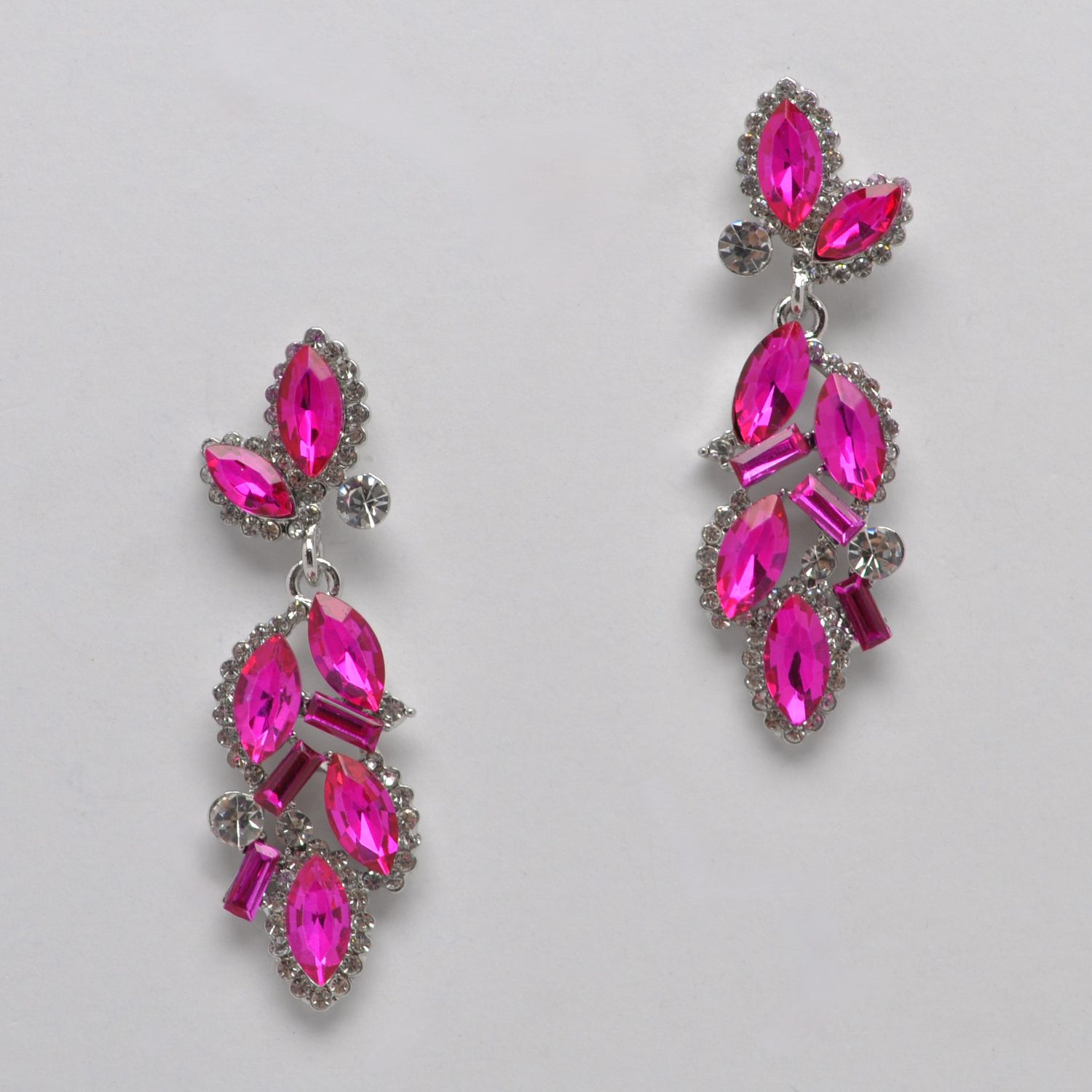 YJ1902E27S1 FCHSIA/S FLOWER SHAPE PST EAR