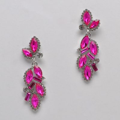 YJ1902E27S1 FCHSIA/S FLOWER SHAPE PST EAR