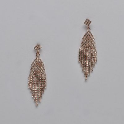 EN6434E1RG CLR/RG TRNGL TOP TASSL EAR