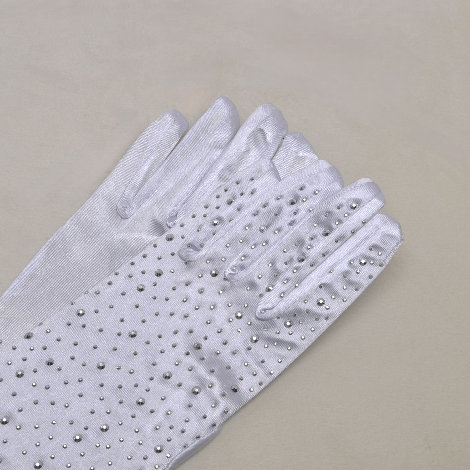 B0112G36CR 12&quot; WHITE CRYSTAL GLOVES