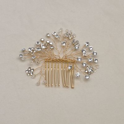 CN015604H1G RHINESTONE  FLOWER BRANCH COMB