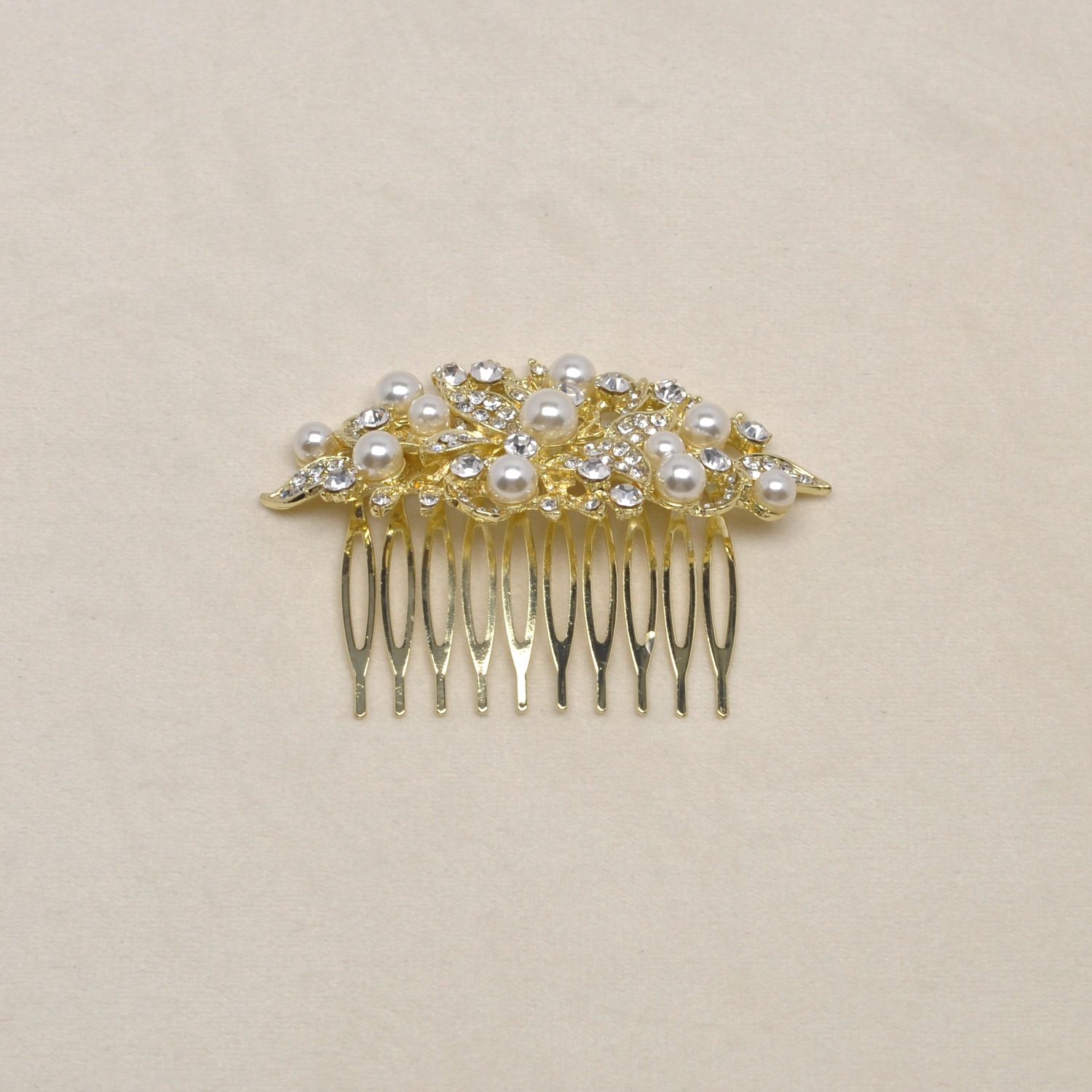 EN3873H39G1 PRL/G LEAVS SHP HAIR COMB