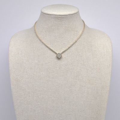 CN01207N1G CZ/G CLOVER DNGL NECKLACE