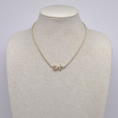 CN01205N1G CZ/G BOW NECKLACE