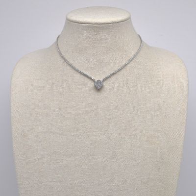 CN01207N1S CZ/S CLOVER DNGL NECKLACE