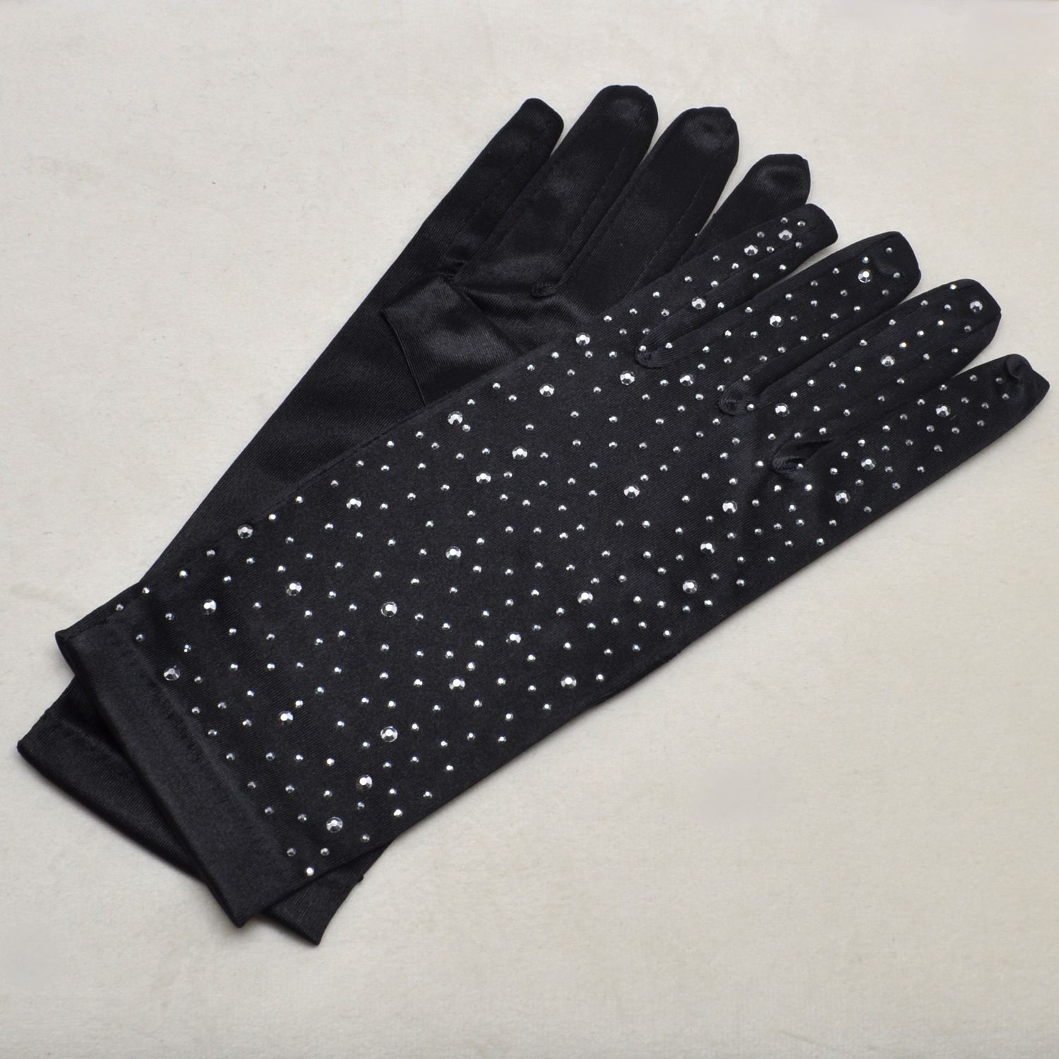 B0102G35CR 2&quot; BLACK CRYSTAL GLOVES
