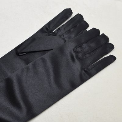 B0116G35 16&quot; BLACK SATIN GLOVES