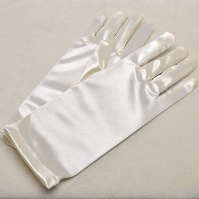 B0102G40 2&quot; IVORY SATIN WRIST GLOVES